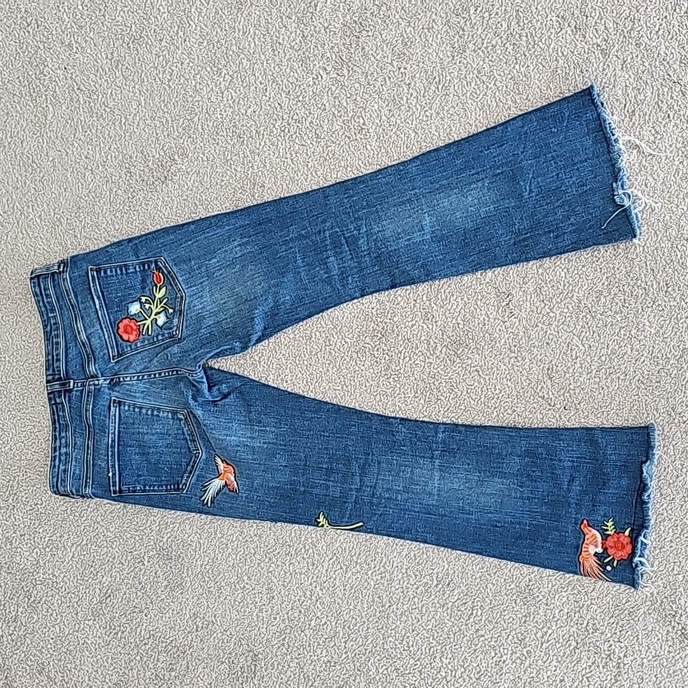 Zara women's floral boot cut jeans - Picture 5 of 12